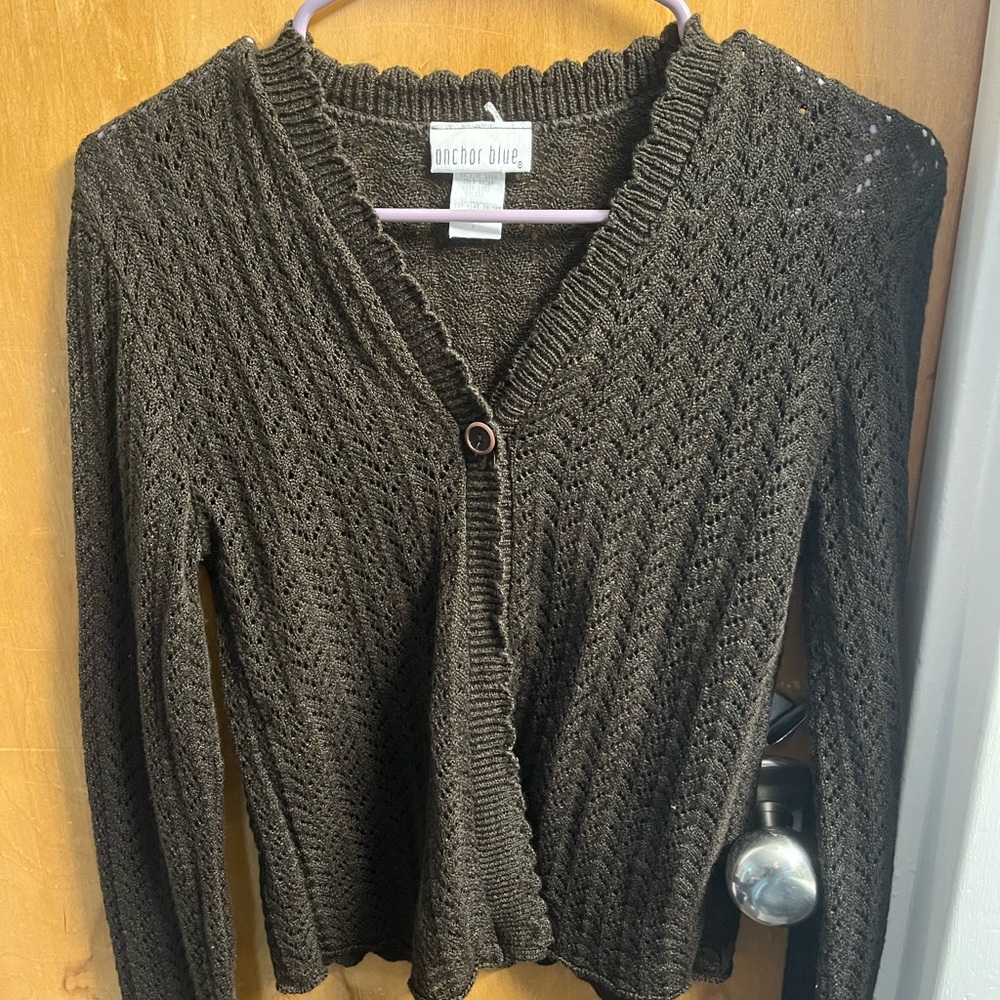 Anchor Blue Women's Dark Brown Cardigan